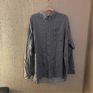 Ariat Flame Resistant Basic Work Shirt Button Up Size XXL Blue Plaid Everyday